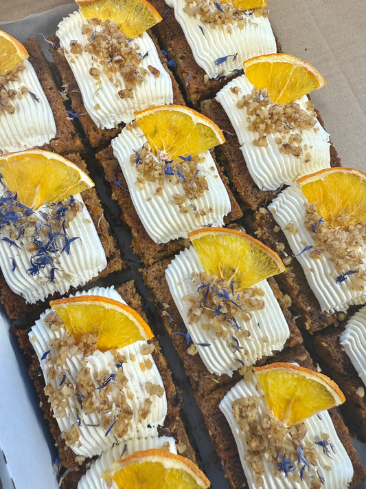 Carrot, Orange & Walnut Snack Cake
